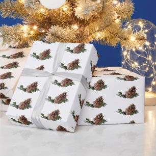 Papier Cadeau Cônes de pin Noël