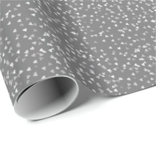 Papier cadeau Confetti Cœurs Argentés