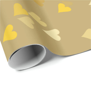 Papier cadeau Confetti Cœurs Dorés