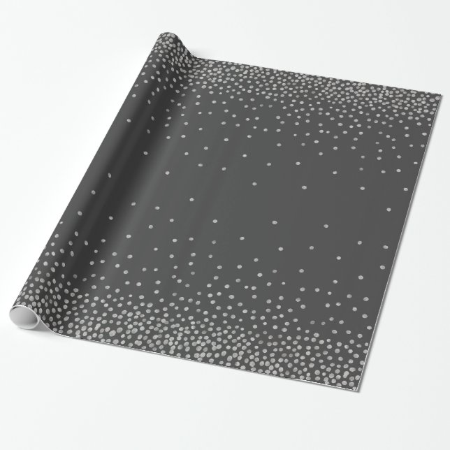 Papier Cadeau Confetti d'argent au-dessus du style de vacances g (Déroulé)