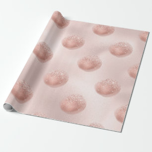 Papier Cadeau Confetti en or rose et en blanc
