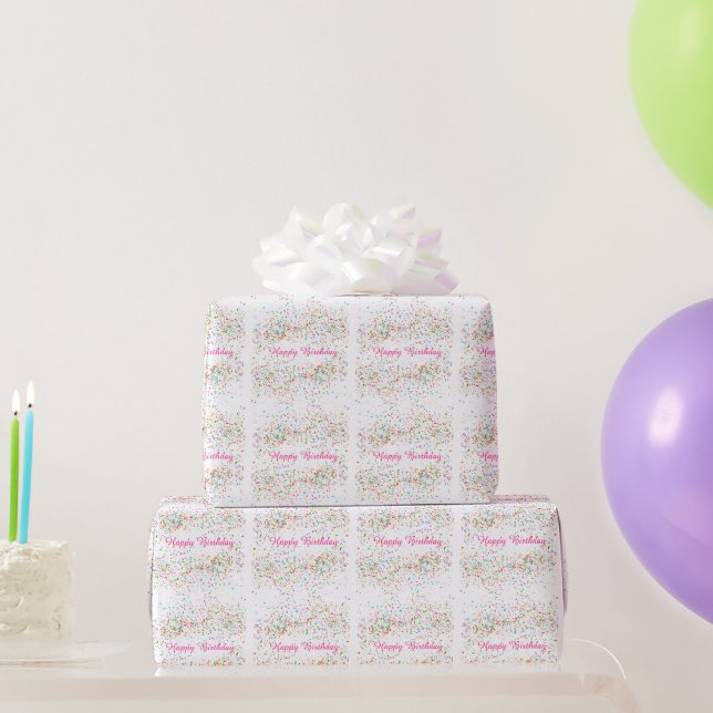 Papier Cadeau Confettis colorés (Cadeaux de fête)