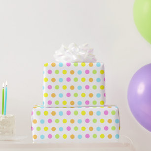 Papier Cadeau Confettis Colorés d'Anniversaire aux Couleurs Past