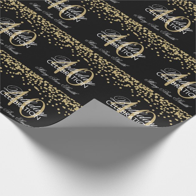 Papier Cadeau Confettis de parties scintillantes d'anniversaire (Coin)