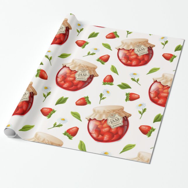Papier Cadeau Confiture aux fraises (Déroulé)