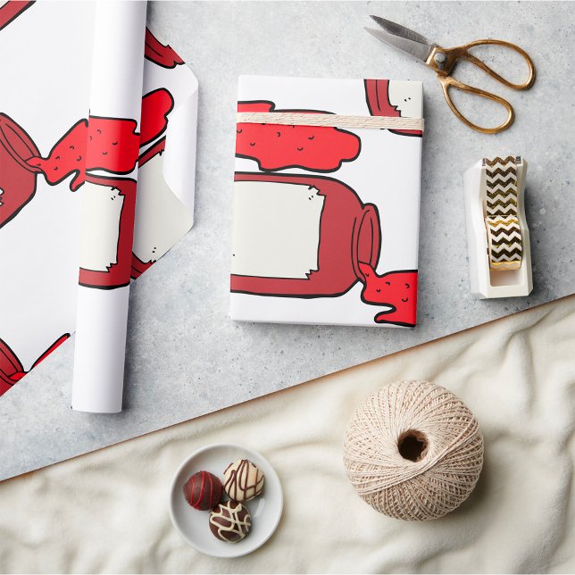 Papier Cadeau Confiture déversée Cute Jelly Rouge Jar (Créateur téléchargé)