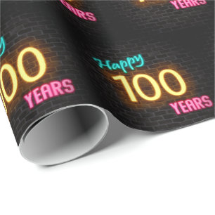 Papier Cadeau Connexion Neon Brick pour 100e anniversaire