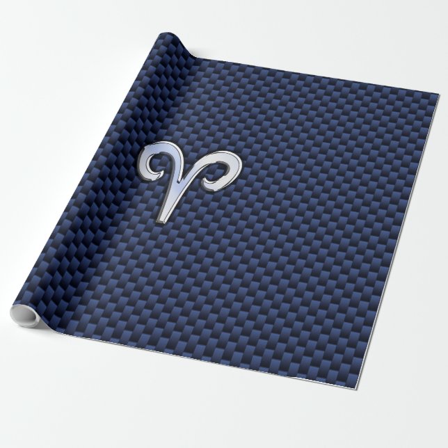 Papier Cadeau Connexion Zodiac Aries pour la flotte Blue Carbon  (Déroulé)