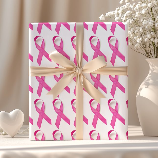 Papier Cadeau Conscience rose de cancer du sein de ruban (Créateur téléchargé)