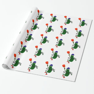 Papier Cadeau Conserves au vinaigre drôles jouant Pickleball