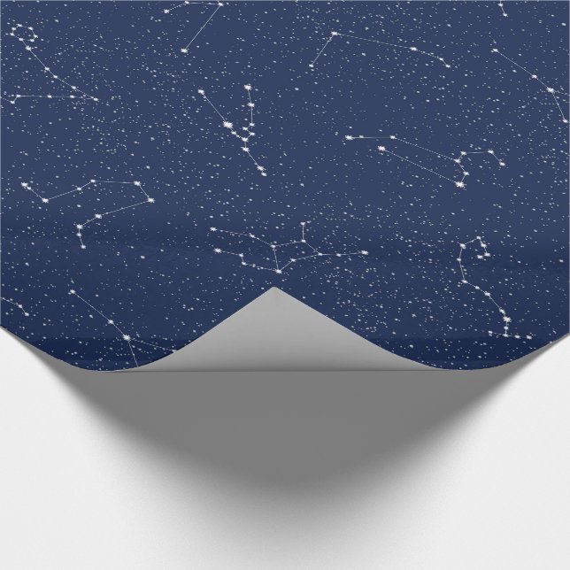 Papier Cadeau Constellations de zodiaque avec un ciel étoilé (Coin)