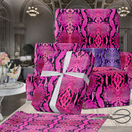 Papier Cadeau Constrict rose Fuchsia Boa Snakeskin