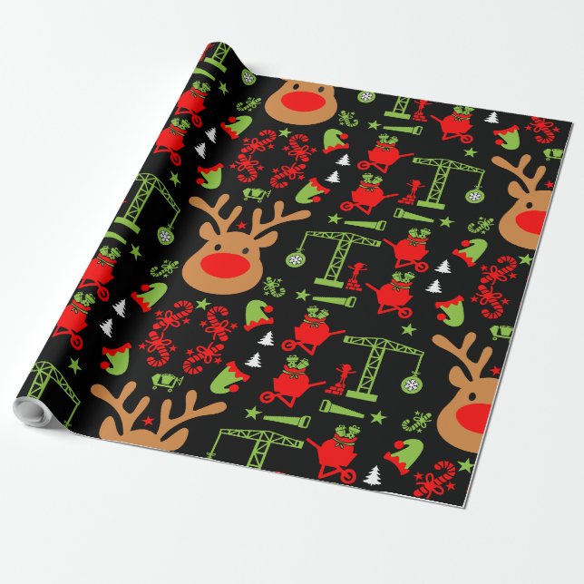 Papier Cadeau Construction de bâtiments Noël (Déroulé)