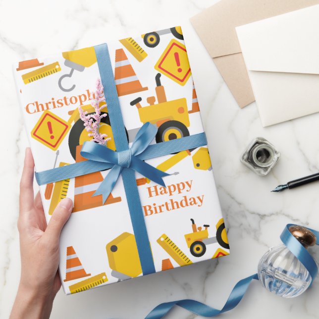 Papier Cadeau Construction routière Joyeux anniversaire Personna (Cadeaux)