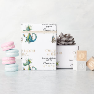 Papier Cadeau Conte de fées classique pour enfants Dragon et Che