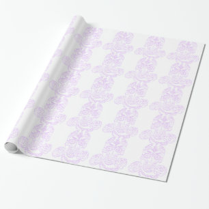 Papier Cadeau Contour Crâne-Violet de sucre de Steampunk