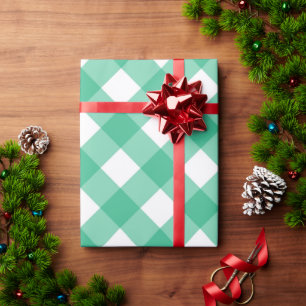 Papier Cadeau Contrôle En vichy vert gras effectué