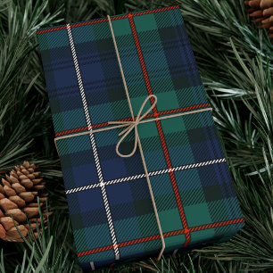 Papier Cadeau Contrôle Rustique Plaid Tartan Clan Robertson