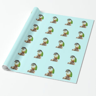 Papier Cadeau Conure verte à la joue
