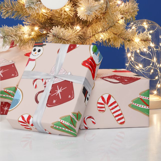 Papier Cadeau Cookie Illustration Pattern (Vacances)