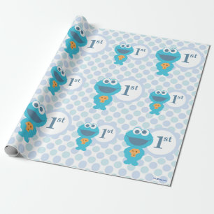 Papier Cadeau Cookie Monster   Premier anniversaire du bébé