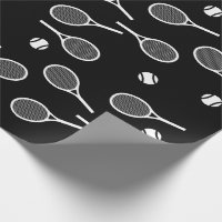 Cool Blanc Retro Racquettes de Tennis Motif Noir