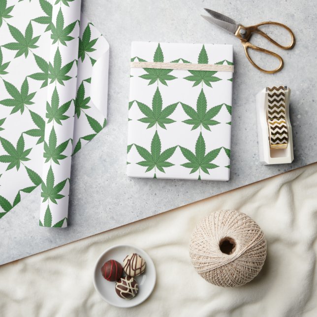 Papier Cadeau Cool de Noël feuille de mauvaises herbes sur mesur (Artisanat)