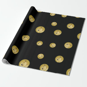 Papier Cadeau Cool Dogecoin CryptoCurrency Coin Signal Motif
