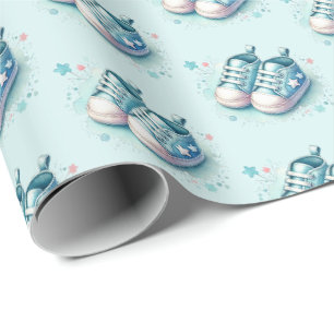 Papier Cadeau Cool garçons baby shower chaussures carrelées