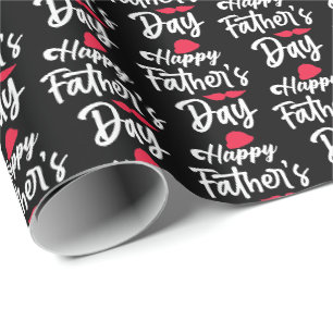 Papier Cadeau cool Happy Fête des pères mot art carrelé
