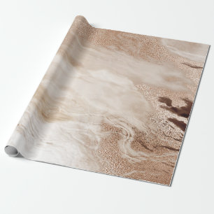 Papier Cadeau Cool Moderne Brown en marbre d'or texture pierre