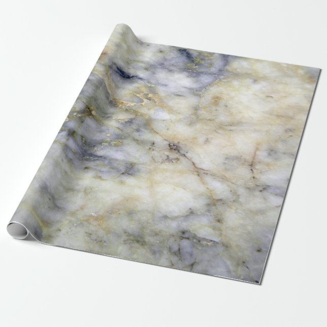 Papier Cadeau Cool Moderne Marbre Bleu Pierre Texture (Déroulé)