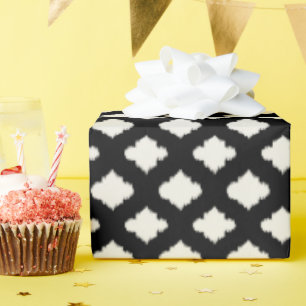 Papier Cadeau Cool noir et blanc ikat marocain motif