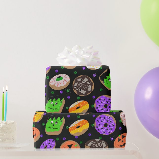 Papier Cadeau Cool Parties scintillant mignonne Confetti Donuts  (Cadeaux de fête)