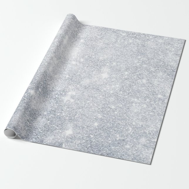 Papier Cadeau Cool Silver Sparkly Modèle Best Elegant Moderne (Déroulé)