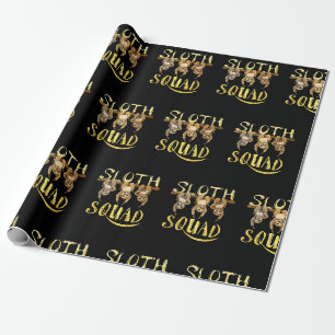 Papier Cadeau Cool Sloth Squad – Création drôle pour les amoureu