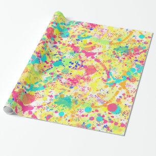 Papier Cadeau Cool tendance aquarelle éclaboussures art abstrai