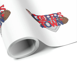 Papier Cadeau Cooperstown Étoiles De Baseball, Gant, Bat & Ball