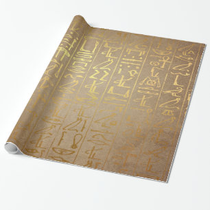 Papier Cadeau Copie égyptienne de papier de hiéroglyphes d'or