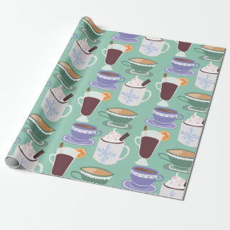Papier Cadeau Copie hivernale chaude de boissons