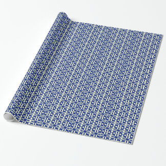 Papier Cadeau Copie victorienne de dentelle de bleu marine