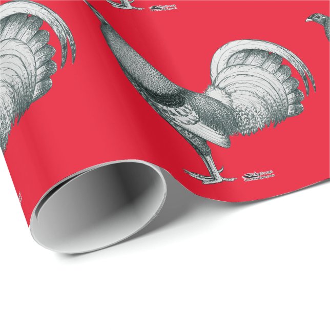 Papier Cadeau coq Dom ou Crele (Coin rond)