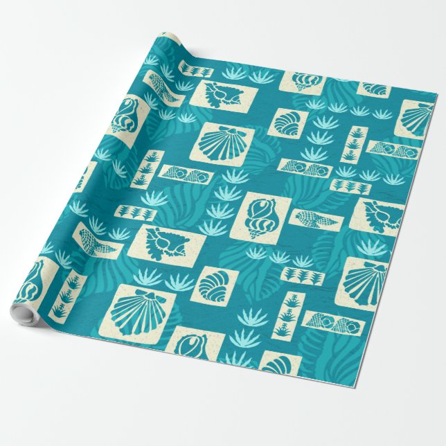 Papier Cadeau Coques sous-marines de Kua Bay Hawaiian (Déroulé)