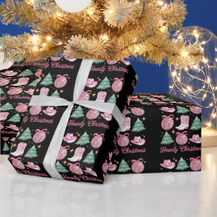 Papier Cadeau Coquette de Noël occidentale Bottes féminines Howd