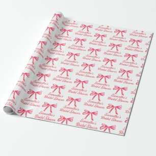 Papier Cadeau Coquette personnalisée Blush Pink Bow Girl Fête de
