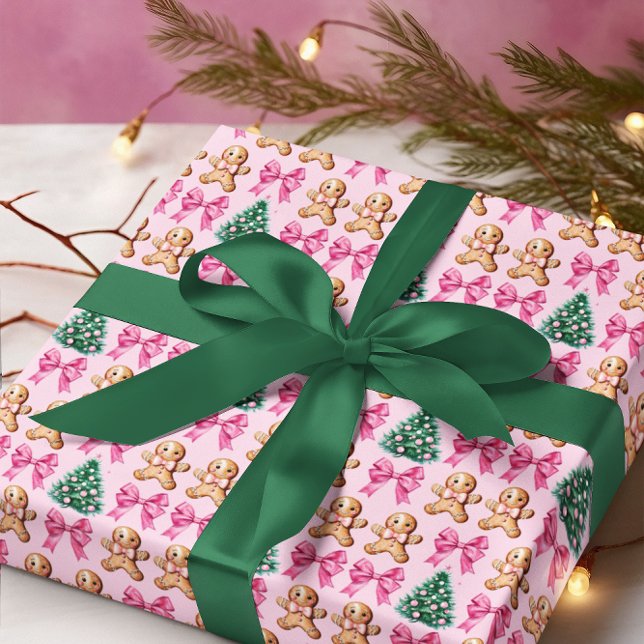 Papier Cadeau Coquette rose vaches et pain d'épice (Créateur téléchargé)