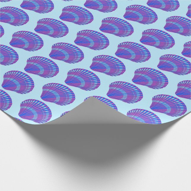 Papier Cadeau Coquillage coquille Saint-Jacques Motif océan Mer  (Coin)