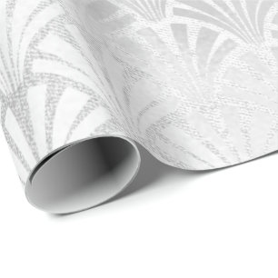 Papier Cadeau Coquillages argentés de gammes de gris de