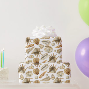 Papier Cadeau Coquillages au bord de la mer