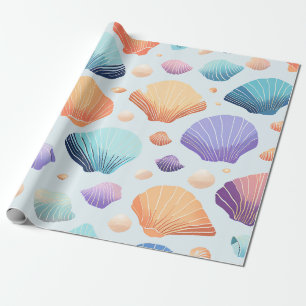 Papier Cadeau Coquillages Colorés